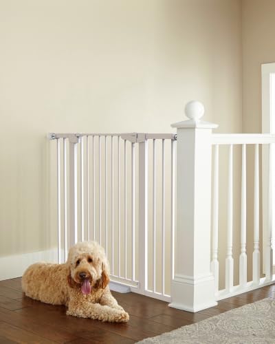 Cumbor 36″ Extra Tall Baby Gate, 30-46″ Dog Gate Indoor White