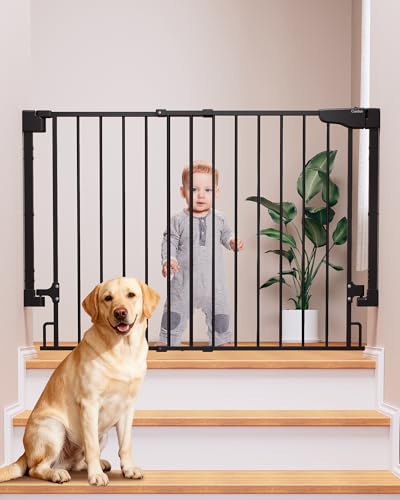 Cumbor 29.2–43″ No Bottom Bar Baby Gate for Stairs, Expandable Dog Gate